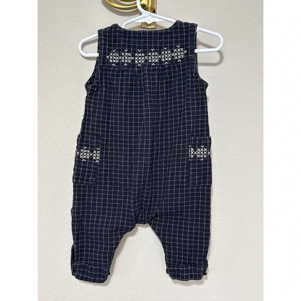 Lali Romper Kids Baby 18M Grid Plaid Cross Stitch Embroidered Cotton Jumpsuit